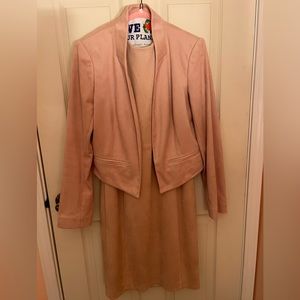 Blush Faux Suede Calvin Klein Dress Suit